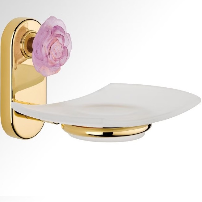 Мыльница стеклянная подвесная THG Rose U5J-F01-500 (золотой, розовый)