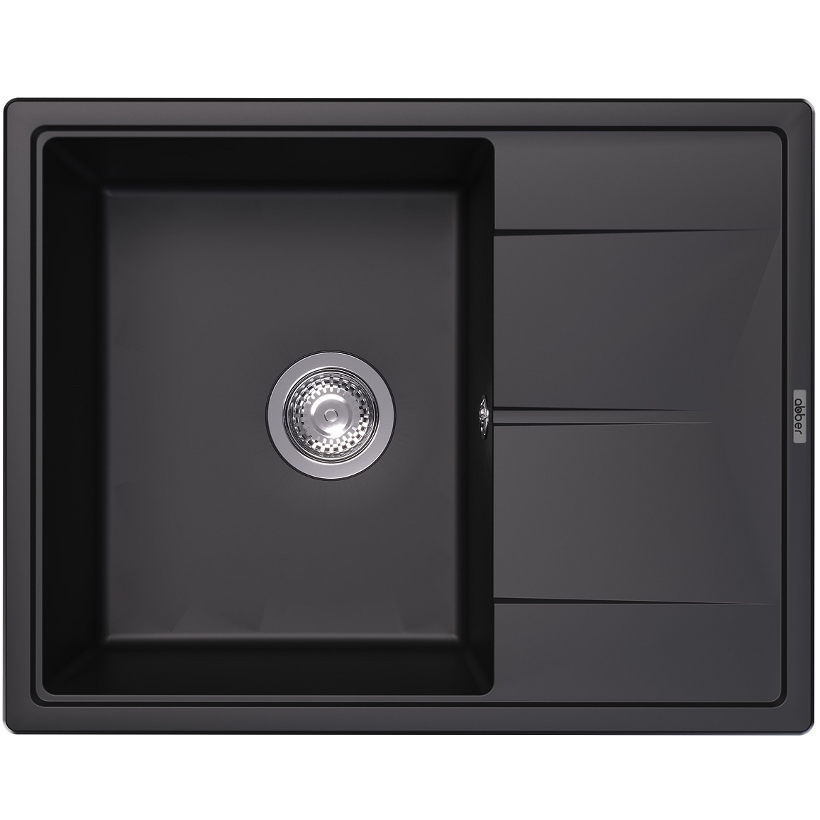 Мойка кухонная Abber Quarz AQ2903B 65х51 (черный), слив-перелив