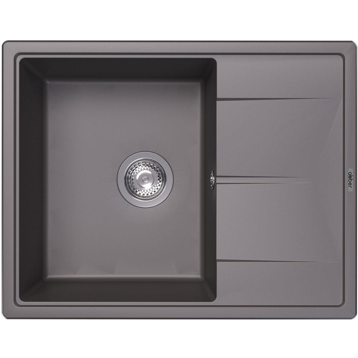 Мойка кухонная Abber Quarz AQ2903G 65х51 (серый), слив-перелив