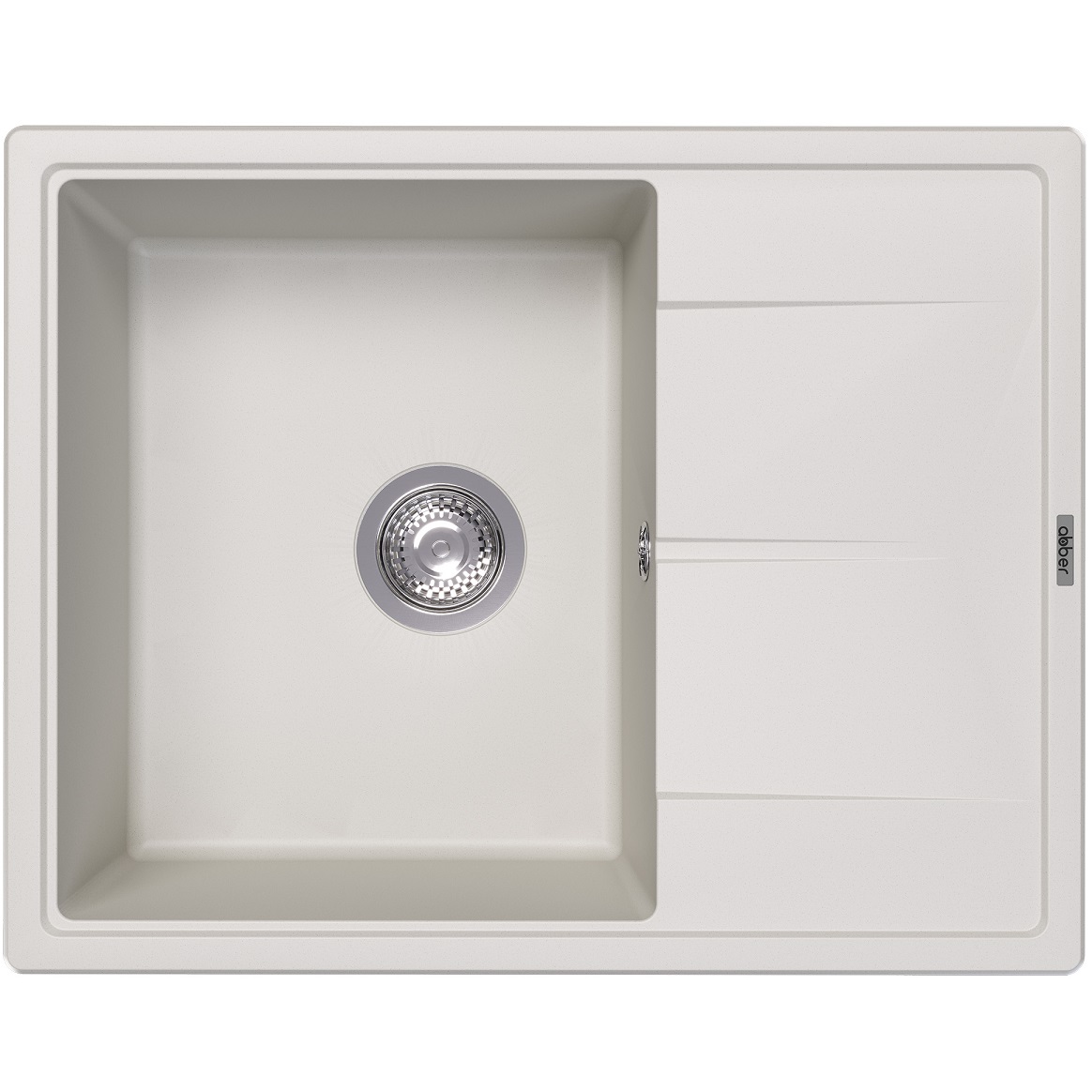 Мойка кухонная Abber Quarz AQ2903W 65х51 (белый), слив-перелив