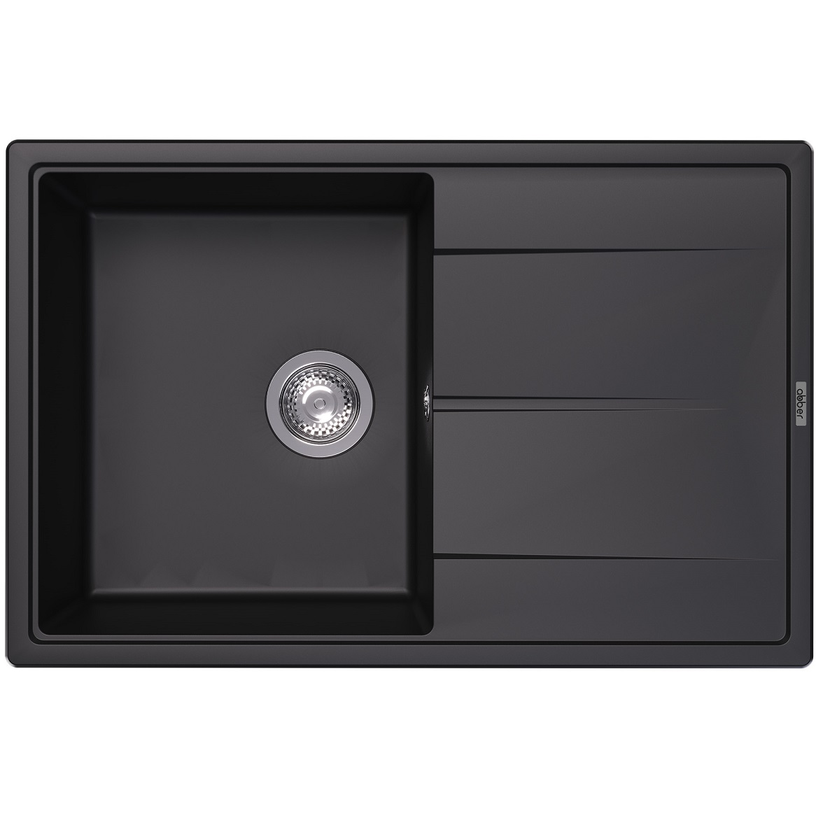 Мойка кухонная Abber Quarz AQ2904B 78х51 (черный), слив-перелив
