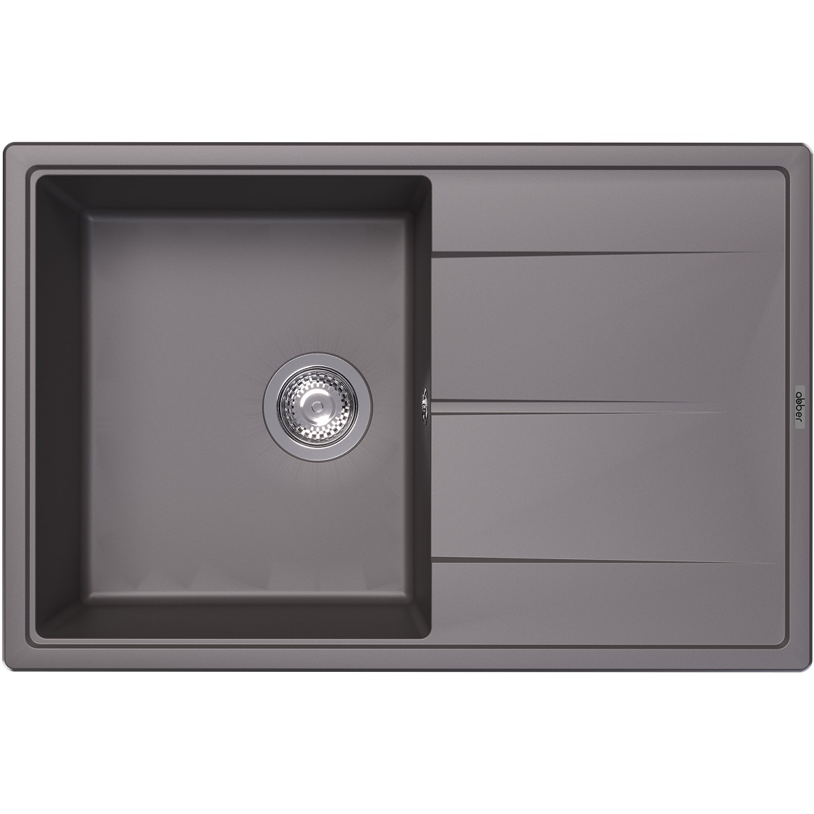 Мойка кухонная Abber Quarz AQ2904G 78х51 (серый), слив-перелив