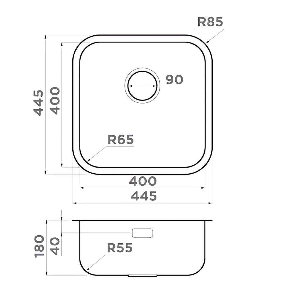 Мойка кухонная Omoikiri Omi 44-U/I Quadro IN 4993494 (нержавеющая сталь)