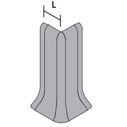Наружный угол Progress Profiles Плинтус 40 RECTAA 40 (серебро), окрашенный