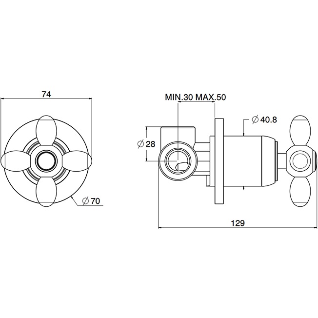 Переключатель потоков на 2 выхода Fima Carlo Frattini Olivia F5033/2OR (золотой)