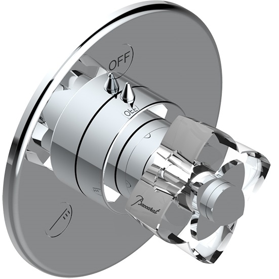 Переключатель потоков скрытого монтажа THG Panthere Cristal clair U6A-A02-48M2SB (хром), на 2 источника
