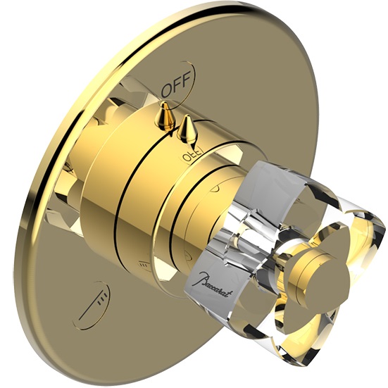 Переключатель потоков скрытого монтажа THG Panthere Cristal clair U6A-F01-48M2SB (золотой), на 2 источника