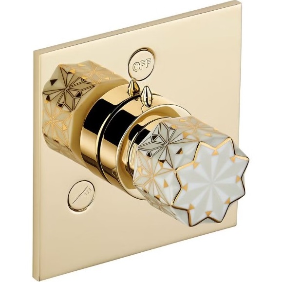 Переключатель потоков THG Nihal Porcelaine Ivoire U2N-F30-48M2SB (золотой, айвори), на 3 источника