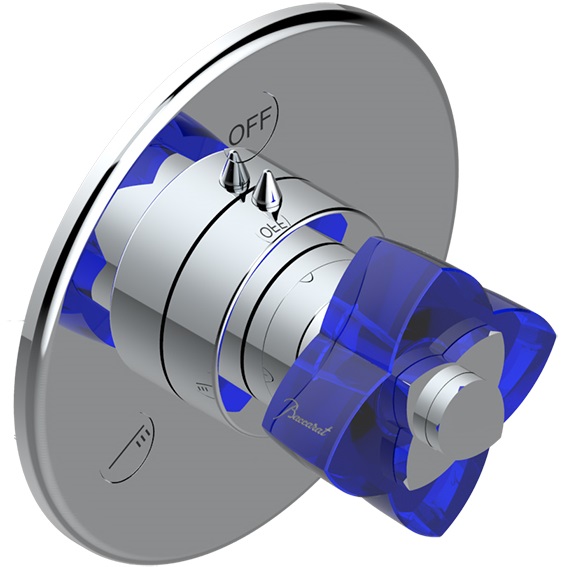 Переключатель потоков THG Petale de cristal bleu U6B-A02-48M2SB (хром, синий хрусталь), на 2 источника