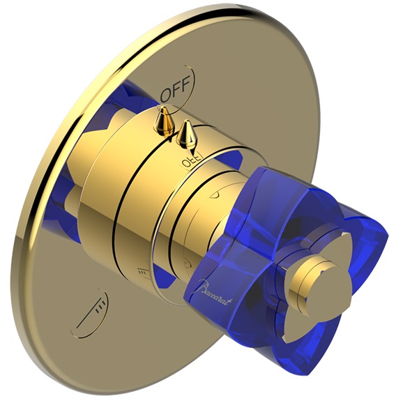 Переключатель потоков THG Petale de cristal bleu U6B-F01-48M2SB (золотой, синий хрусталь), на 2 источника
