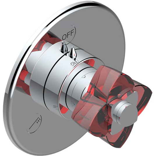 Переключатель потоков THG Petale De Cristal Rouge U6C-A02-48M2SB (хром, красный хрусталь), на 2 источника