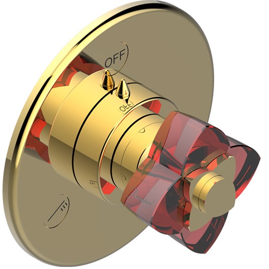 Переключатель потоков THG Petale De Cristal Rouge U6C-F01-48M2SB (золотой, красный хрусталь), на 2 источника