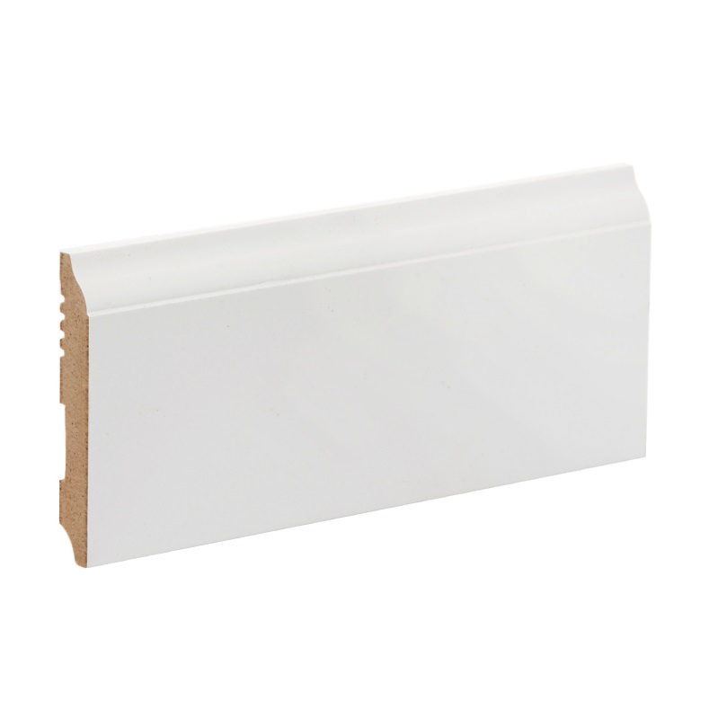 Плинтус Ликорн К-18 (белый) 8.2x205 напольный, крашенный, МДФ, с кабель-каналом, фигурный