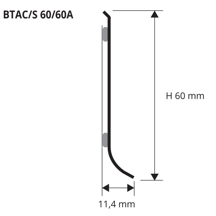 Плинтус Progress Profiles Плинтус 60 BTAC 60 2 м. (нерж. сталь), полированный, без клеящего слоя