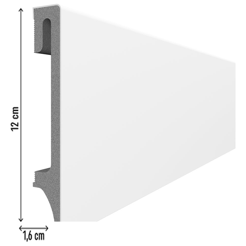 Плинтус Vox Espumo 120 Белый ESP501 2.4 м. (12 см)