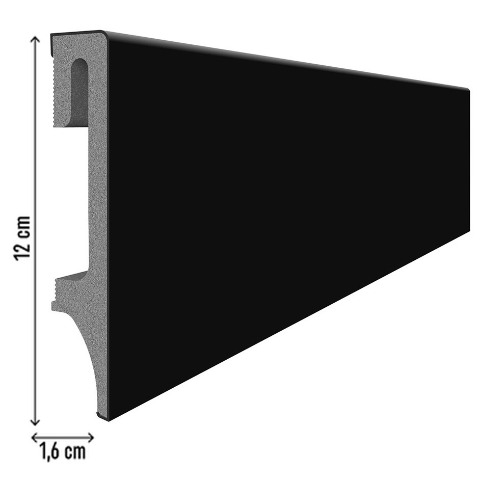 Плинтус Vox Espumo 120 Черный ESP506 2.4 м. (12 см)