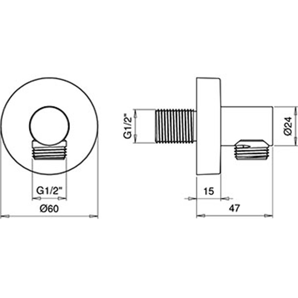 Подключение для шланга Almar Round E095005.CR (хром)
