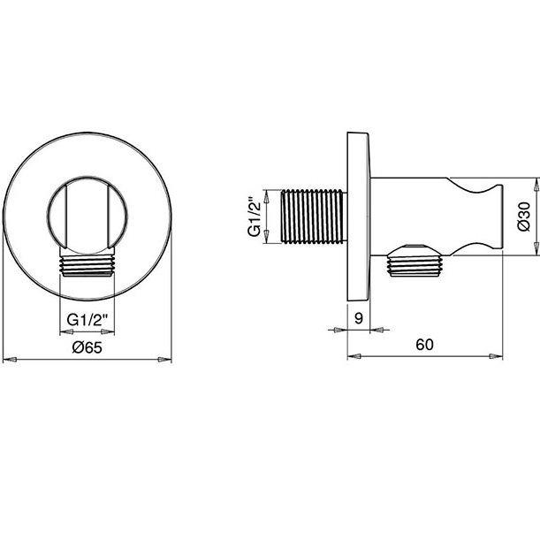 Подключение для шланга Almar Round E095008.CR (хром)