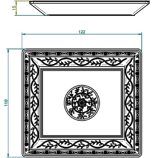 Поднос керамический настольный Marquise platinum decor 12.2x11 см. A7G-A02-4612 (белый, платина)