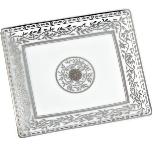 Поднос керамический настольный Marquise platinum decor 12.2x11 см. A7G-A02-4612 (белый, платина)