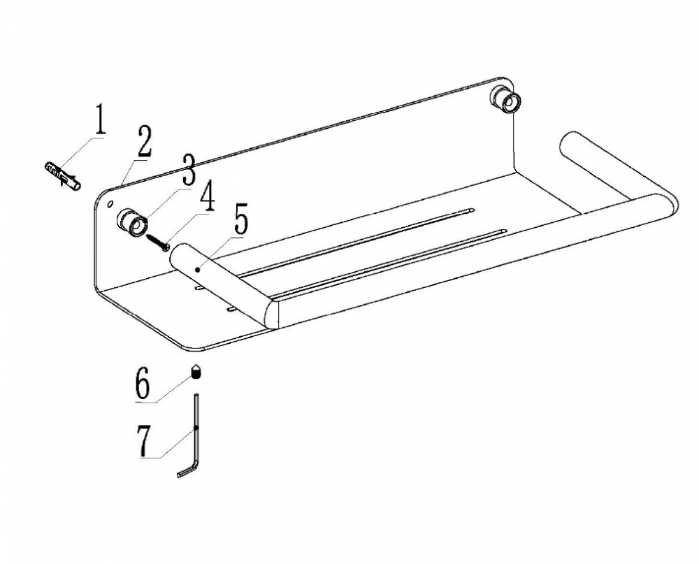 Полка Abber Osten 316 AA1862BG 30 см (золото брашированное)