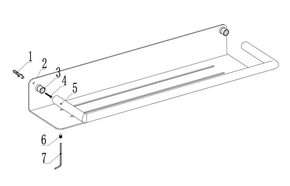 Полка Abber Osten 316 AA1863BG 50 см (золото брашированное)