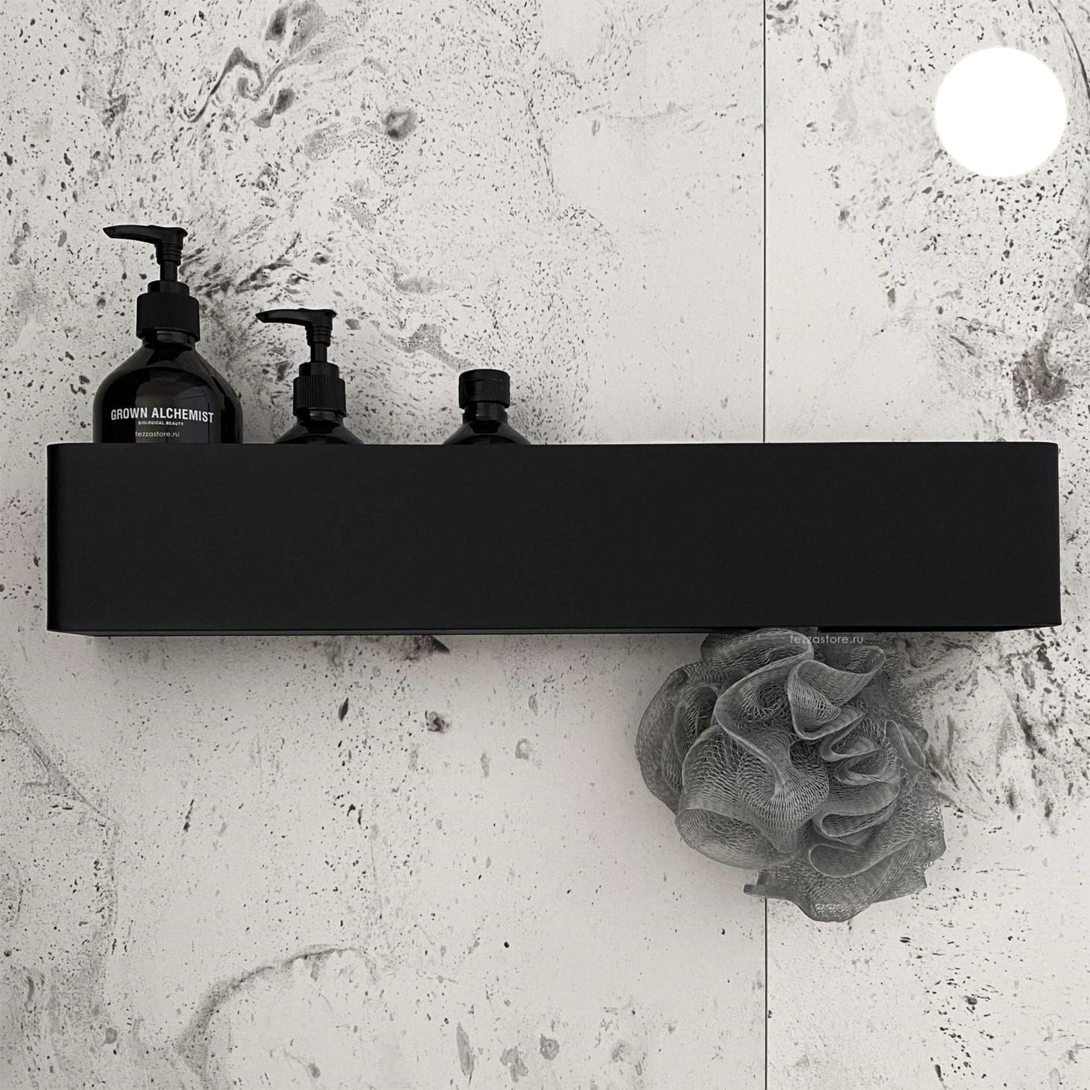 Полка для хранения с крючками Tezza Lava Flex 150 см (белый), крючки справа