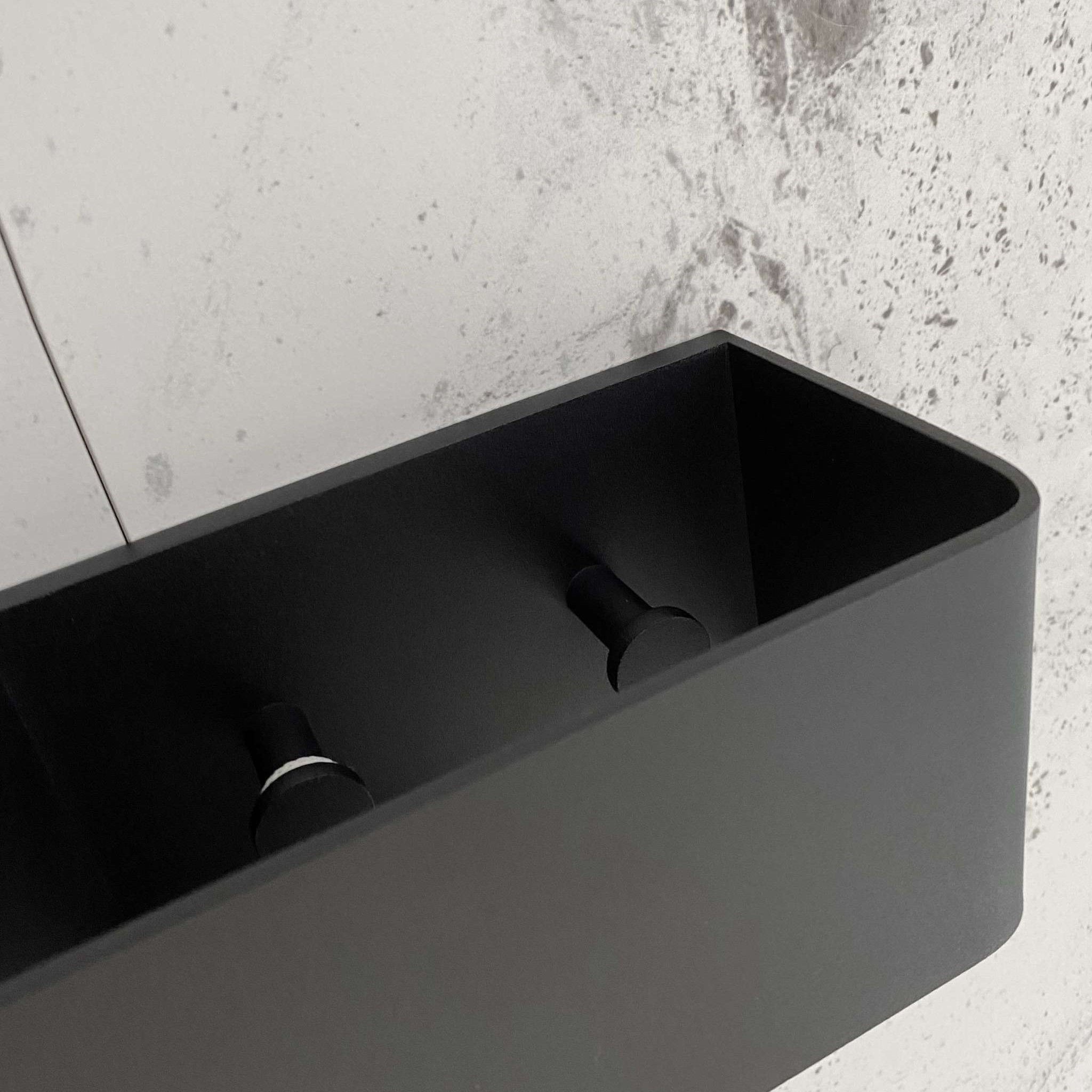 Полка для хранения с крючками Tezza Lava Flex 180 см (серый), крючки слева