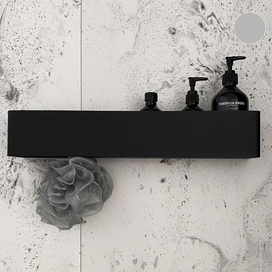 Полка для хранения с крючками Tezza Lava Flex 30 см (серый), крючки слева