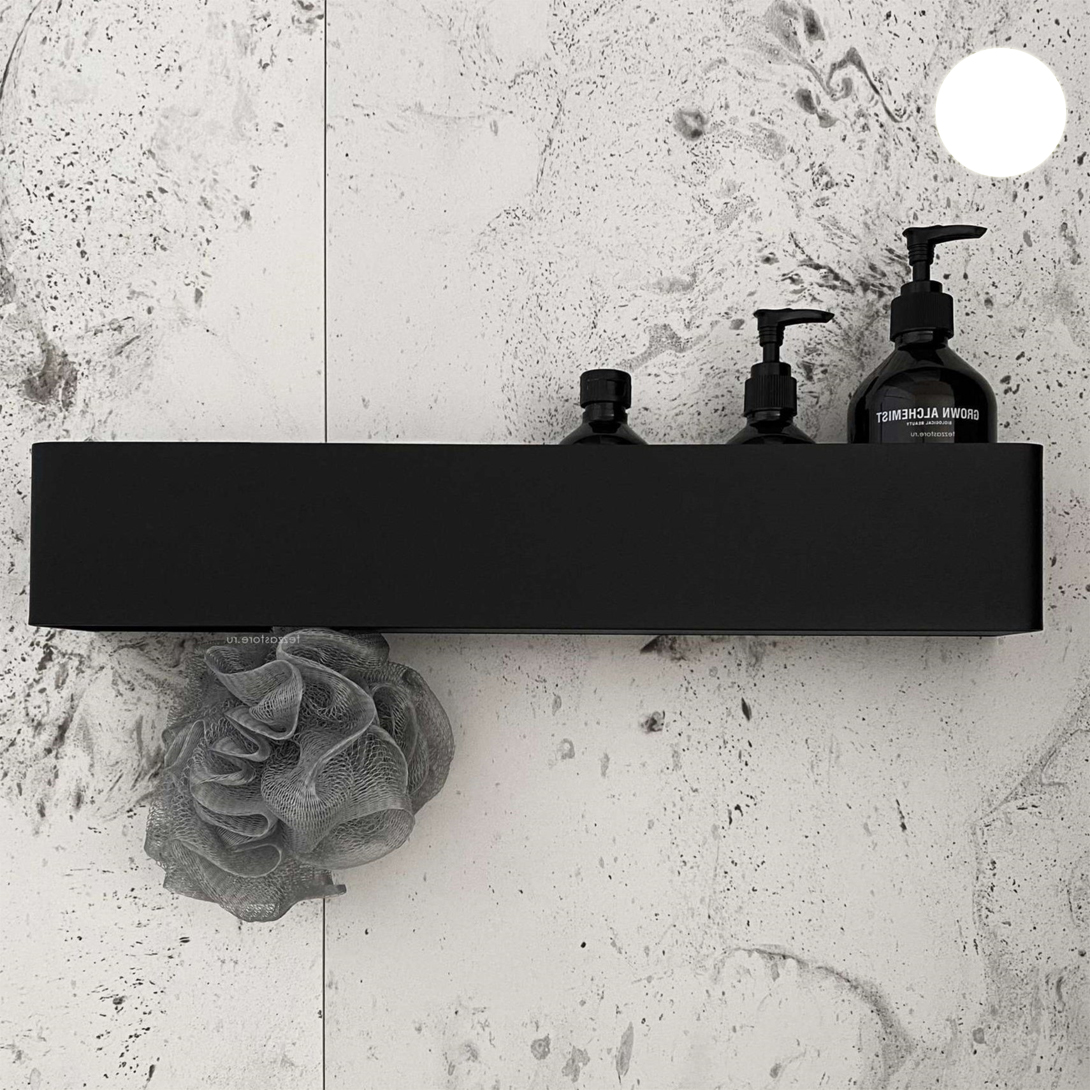 Полка для хранения с крючками Tezza Lava Flex 90 см (белый), крючки слева