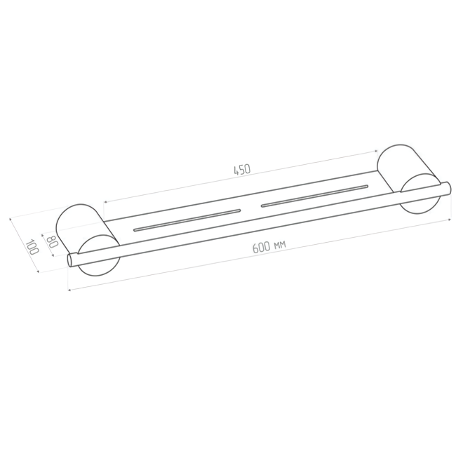 Полка для хранения Tezza Art 60 см (античная латунь)