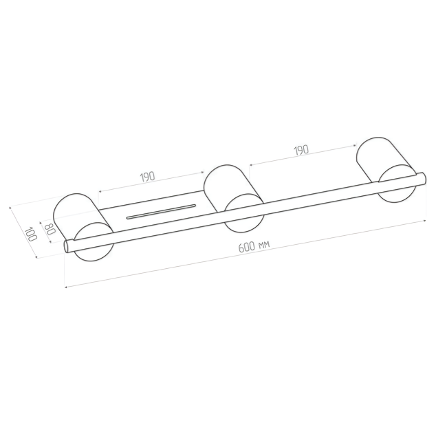 Полка для хранения Tezza Due Art 60 см (белый) с полотенцедержателем слева