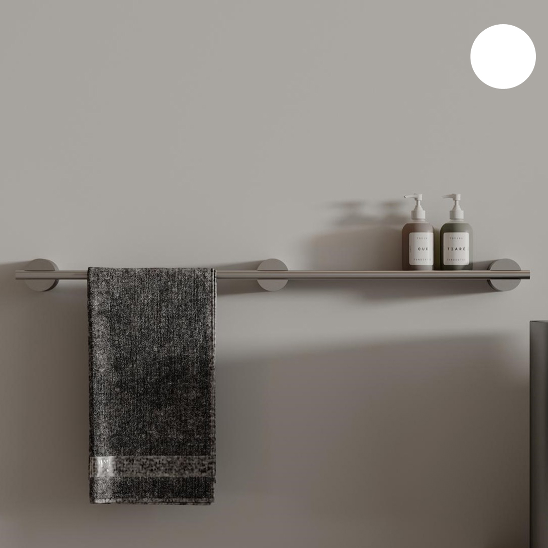Полка для хранения Tezza Due Art 60 см (белый) с полотенцедержателем слева