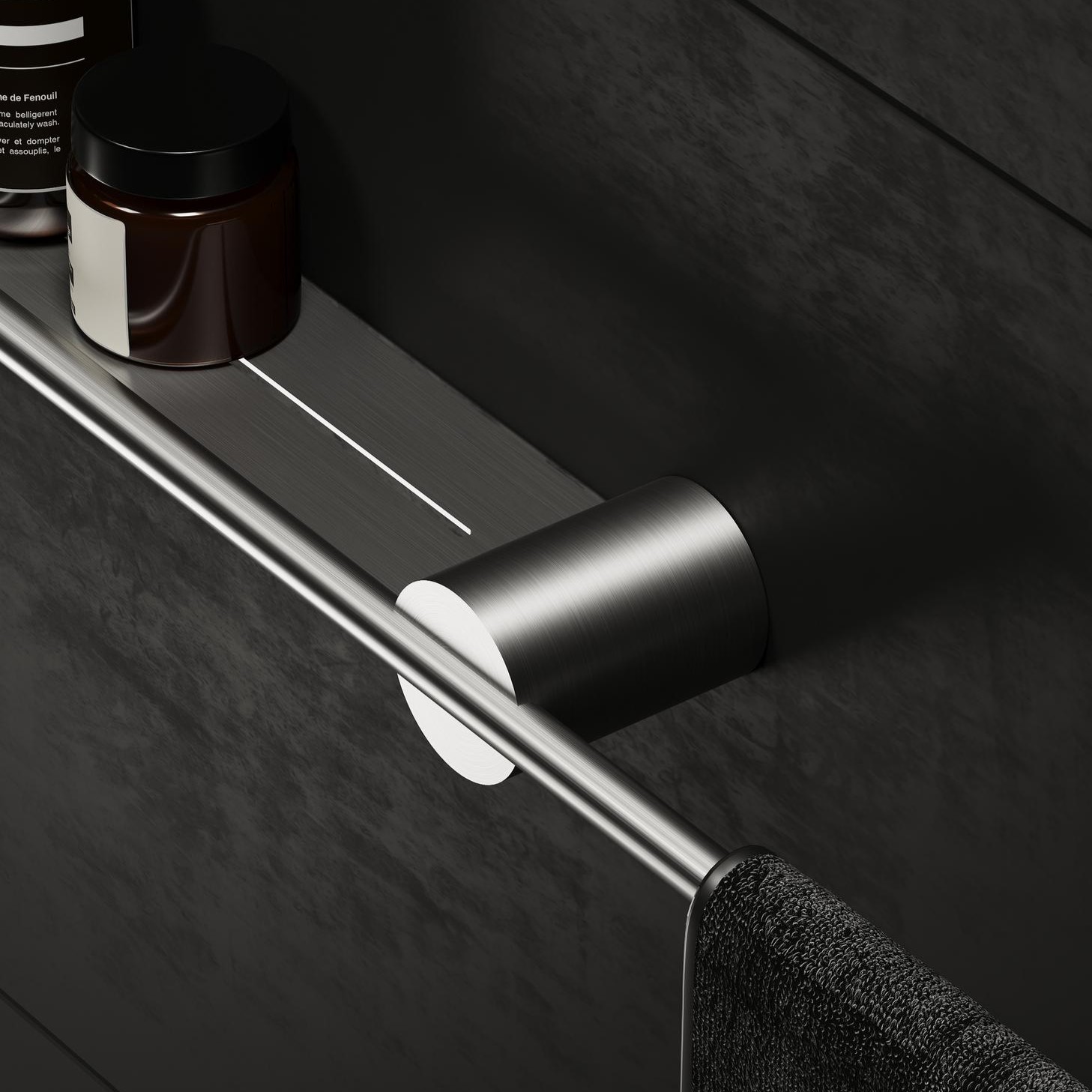 Полка для хранения Tezza Due Art 90 см (белый) с полотенцедержателем справа