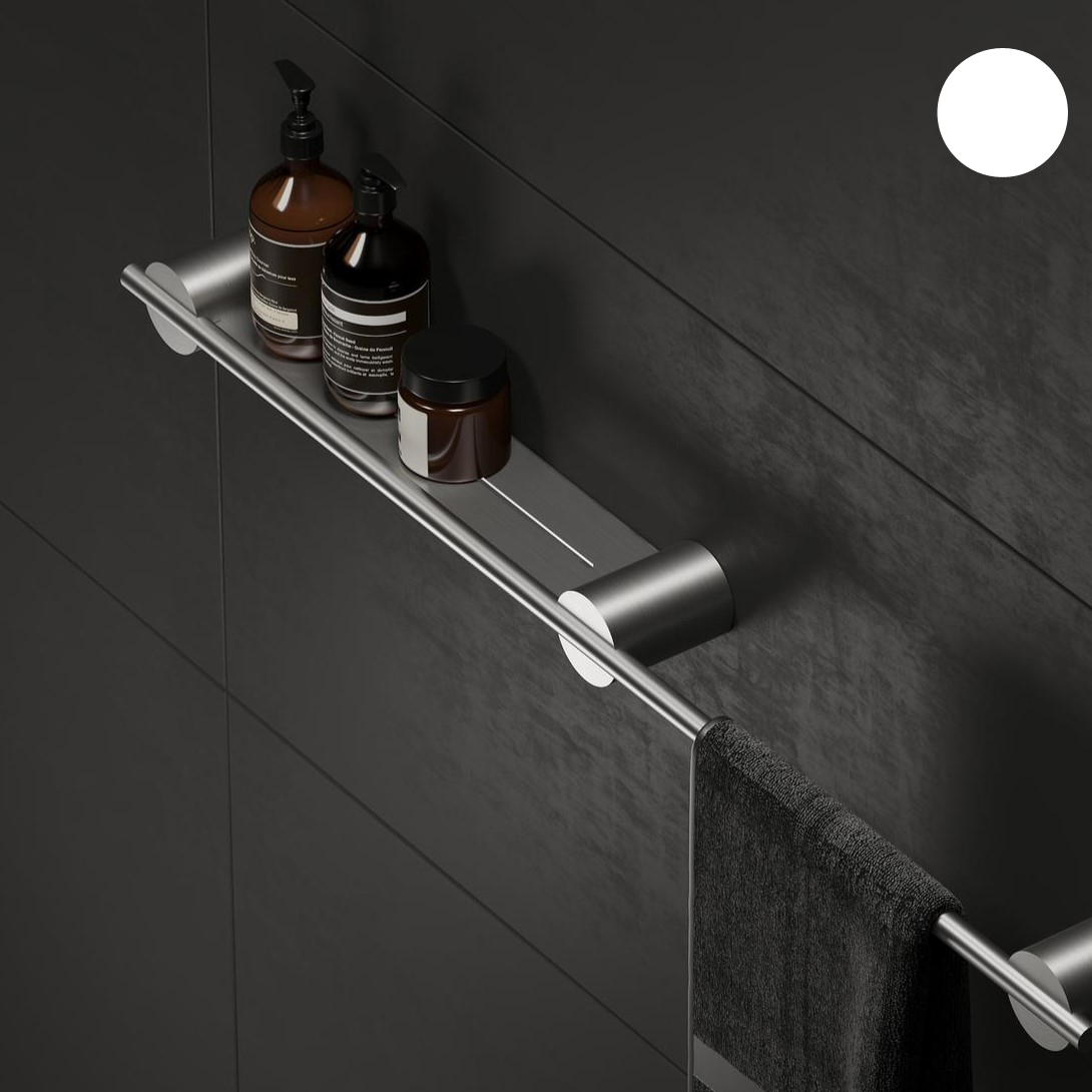 Полка для хранения Tezza Due Art 90 см (белый) с полотенцедержателем справа