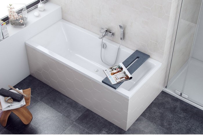 Полка на ванну Excellent Level WAPO.LEVEL-SZARY 75 см (серый)