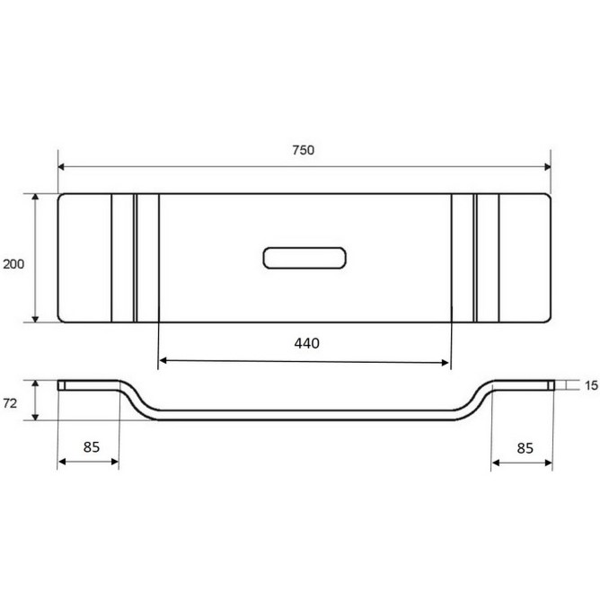 Полка на ванну Excellent Zen DOEX.1101.750.TR 75 см (прозрачный)