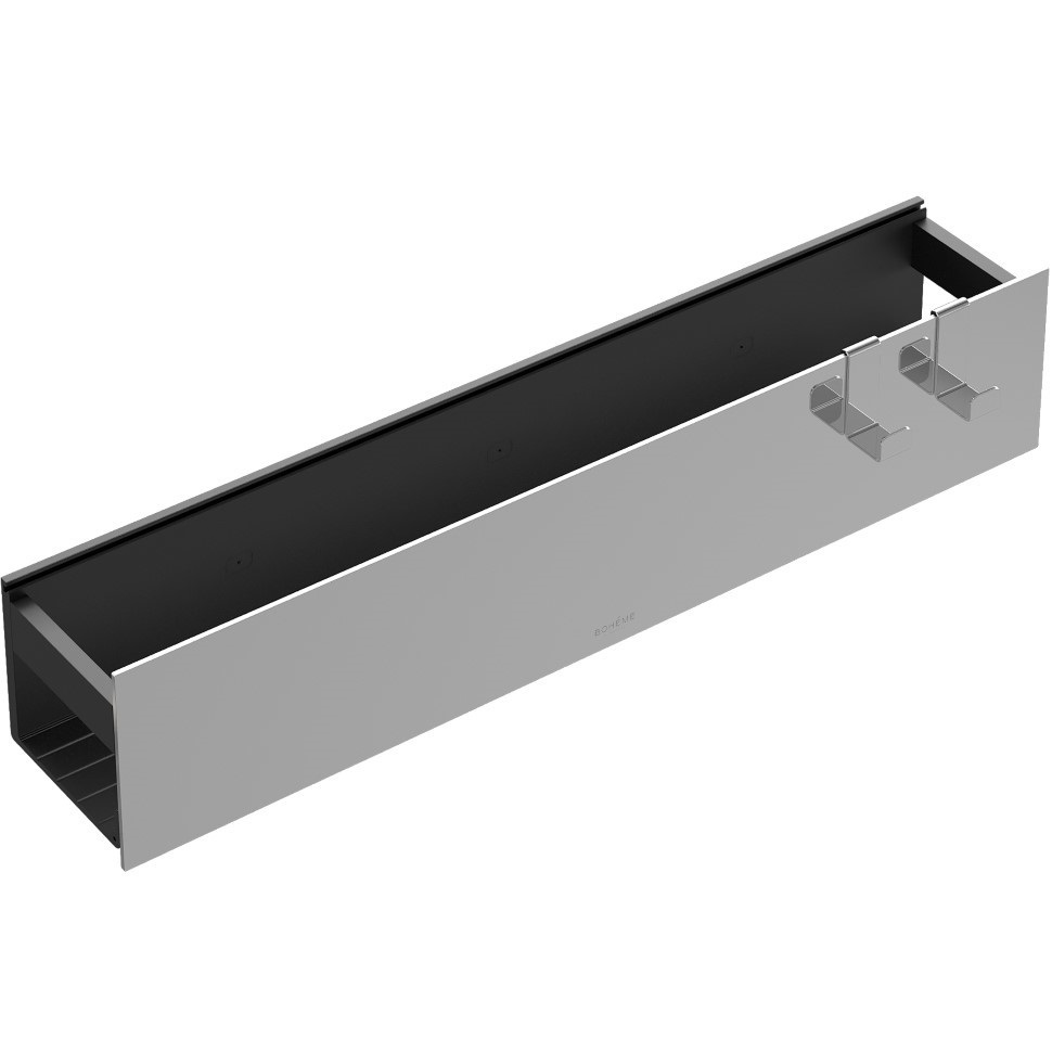 Полка настенная Boheme Space 10966-CR 60см (хром), с двумя крючками