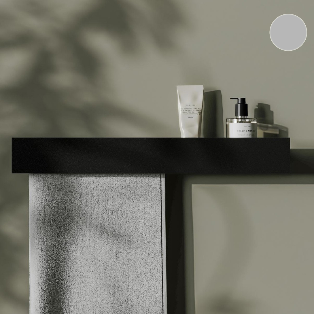 Полка со штангой Tezza Дуэ 180 см (серый), полотенце справа