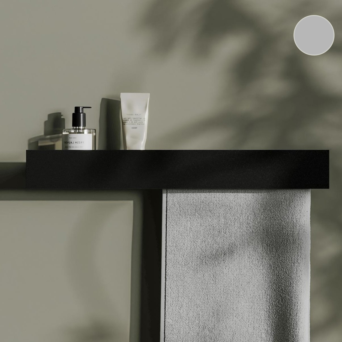 Полка со штангой Tezza Дуэ 120 см (серый), полотенце справа