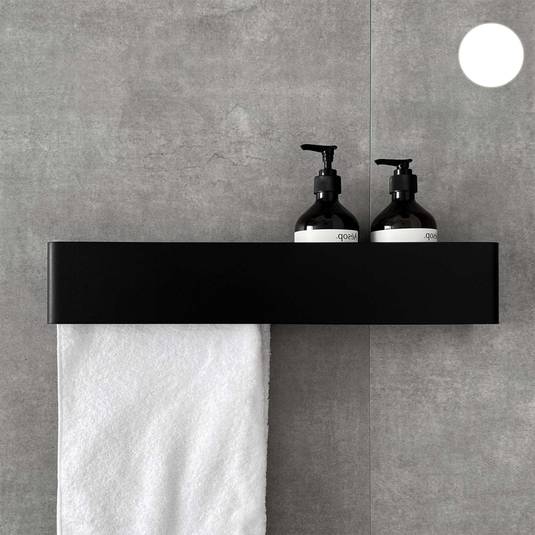 Полка со штангой Tezza Due Flex 150 см (белый), полотенцедержатель слева