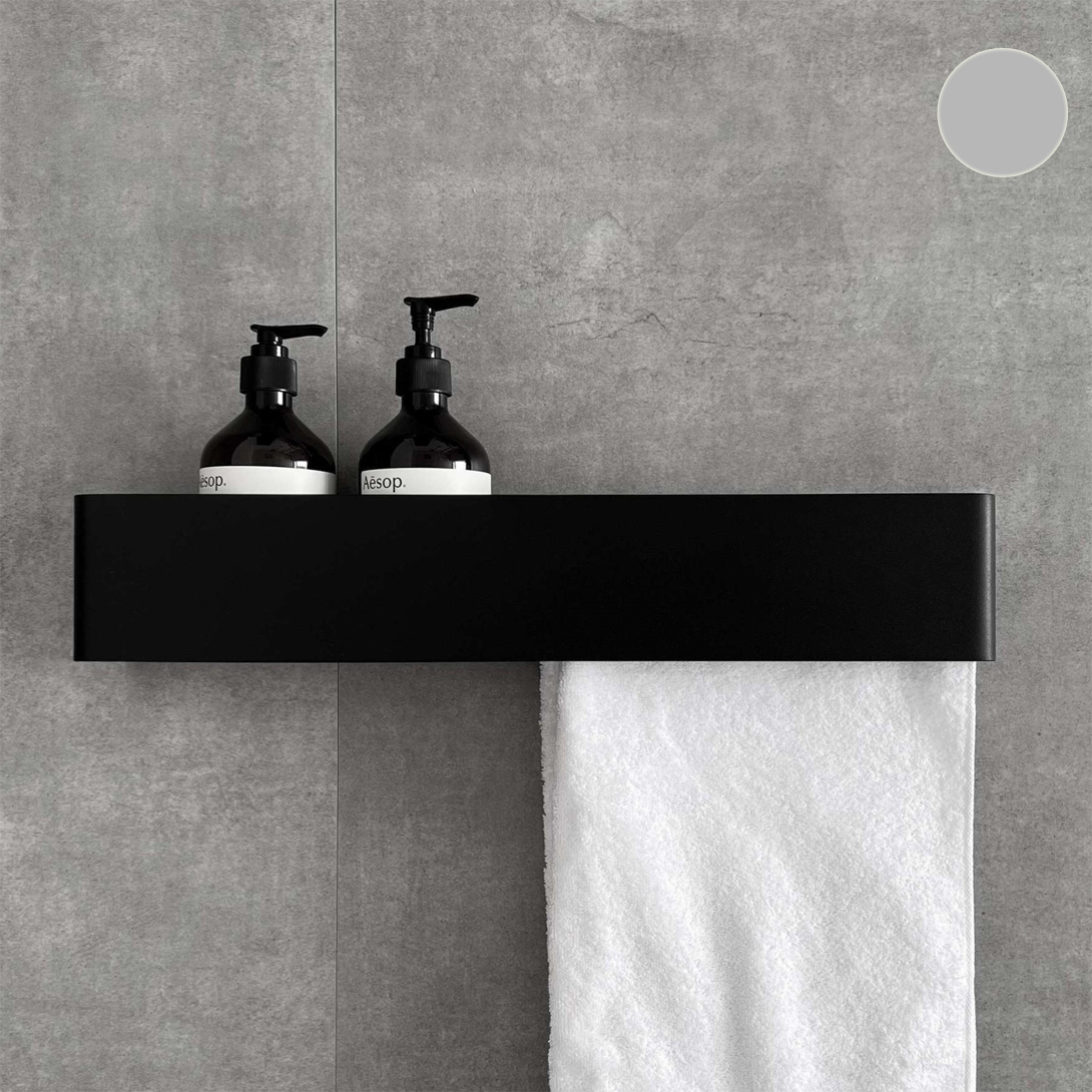 Полка со штангой Tezza Due Flex 150 см (серый), полотенцедержатель справа