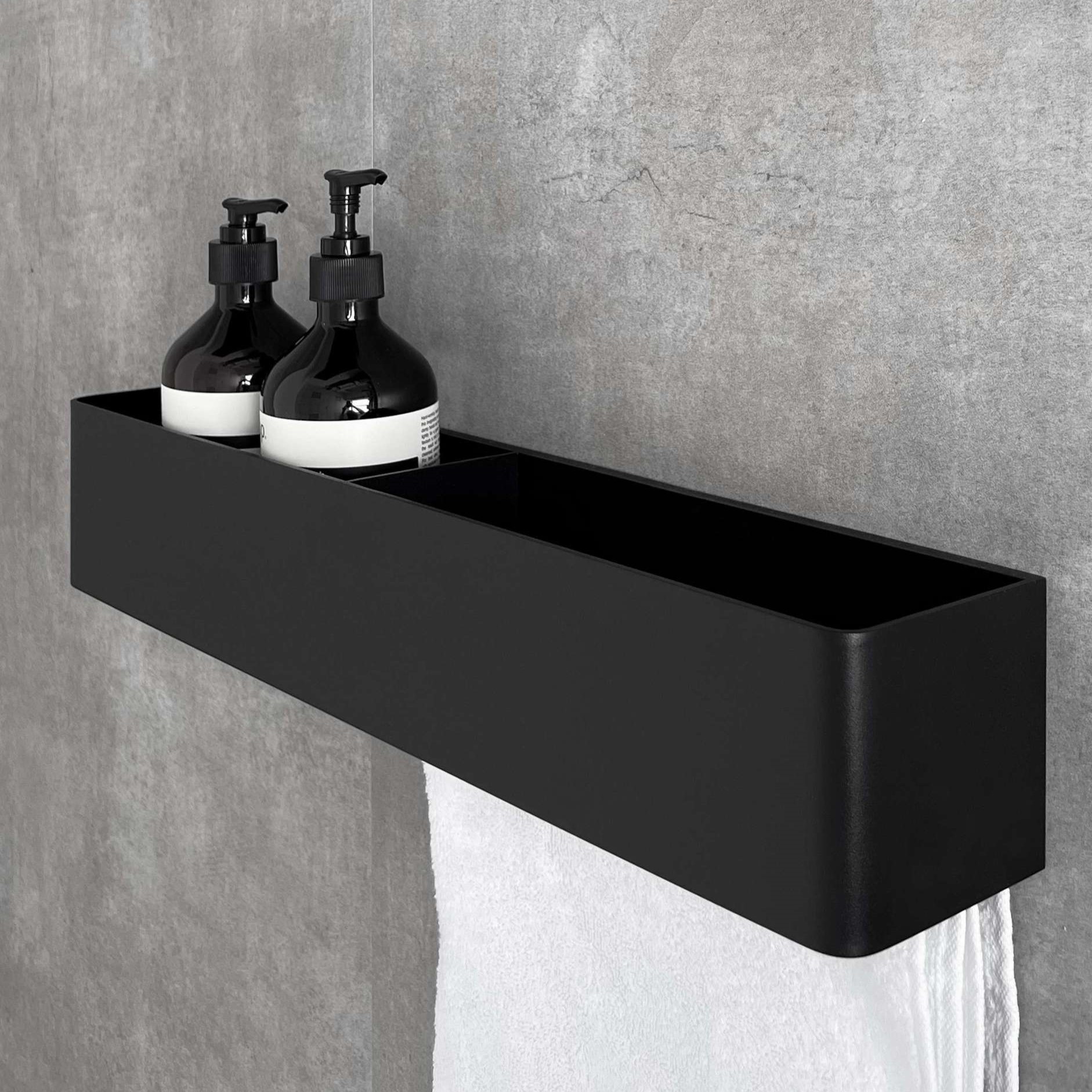 Полка со штангой Tezza Due Flex 180 см (белый), полотенцедержатель справа