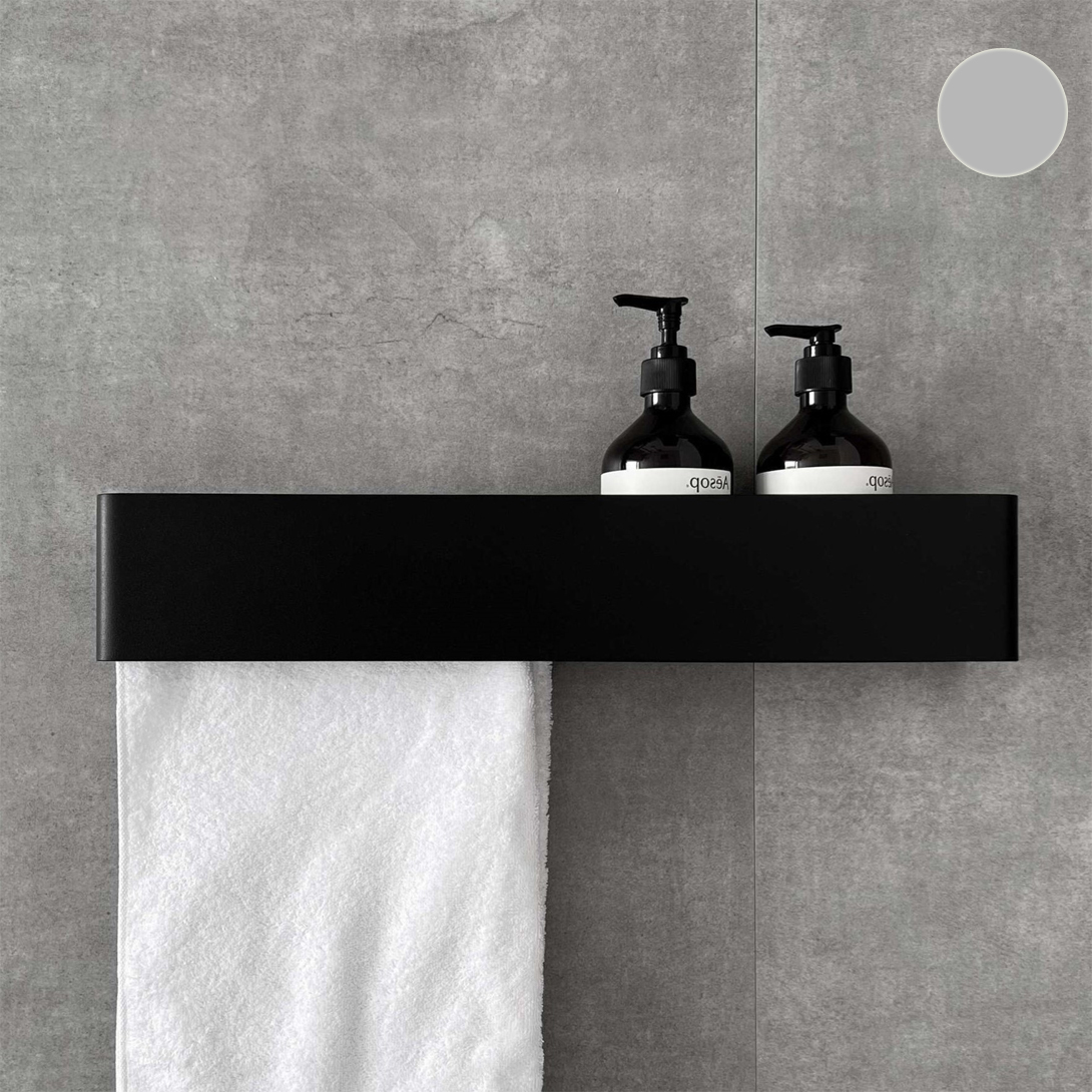 Полка со штангой Tezza Due Flex 180 см (серый), полотенцедержатель слева