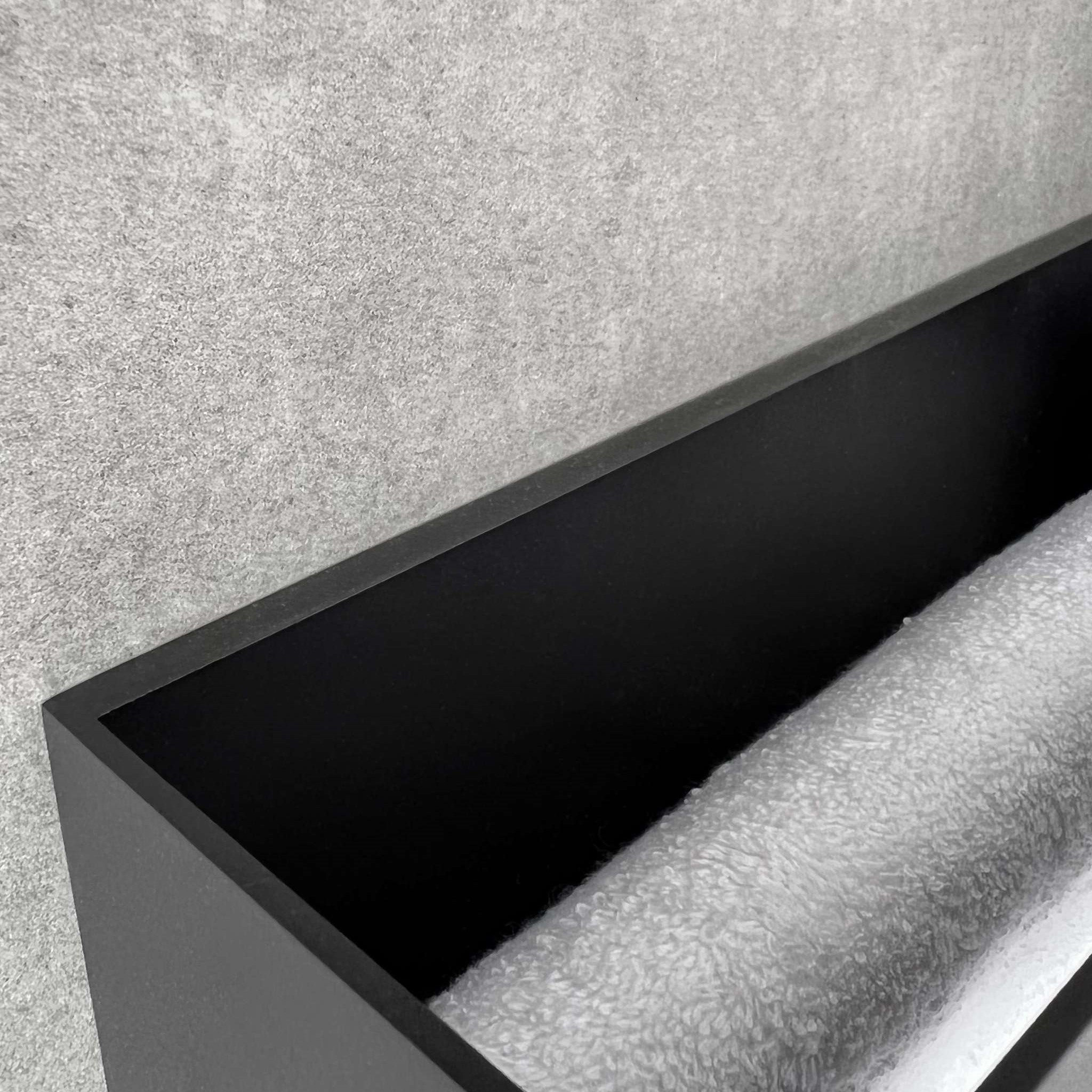 Полка со штангой Tezza Due Flex 70 см (черный), полотенцедержатель слева