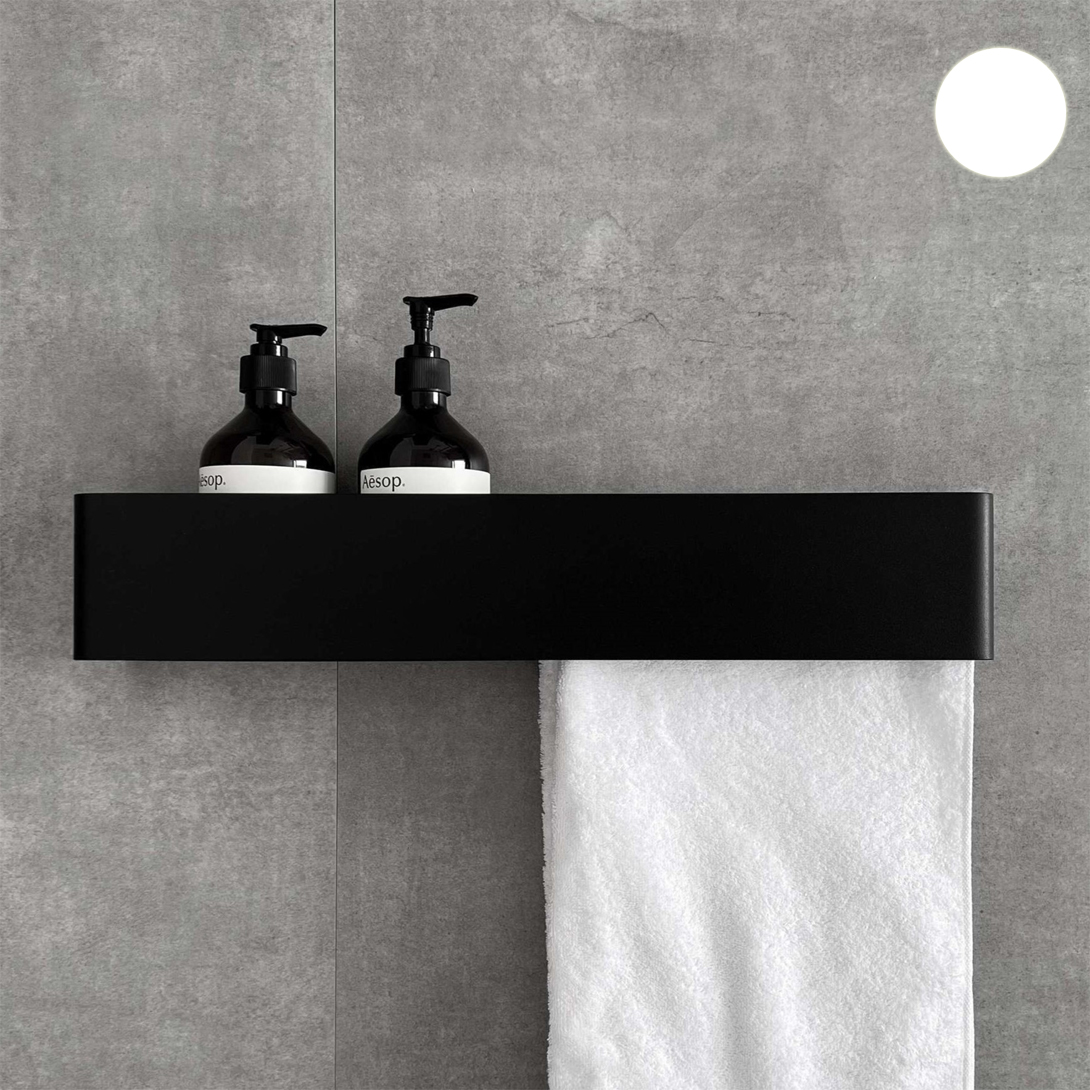 Полка со штангой Tezza Due Flex 90 см (белый), полотенцедержатель справа