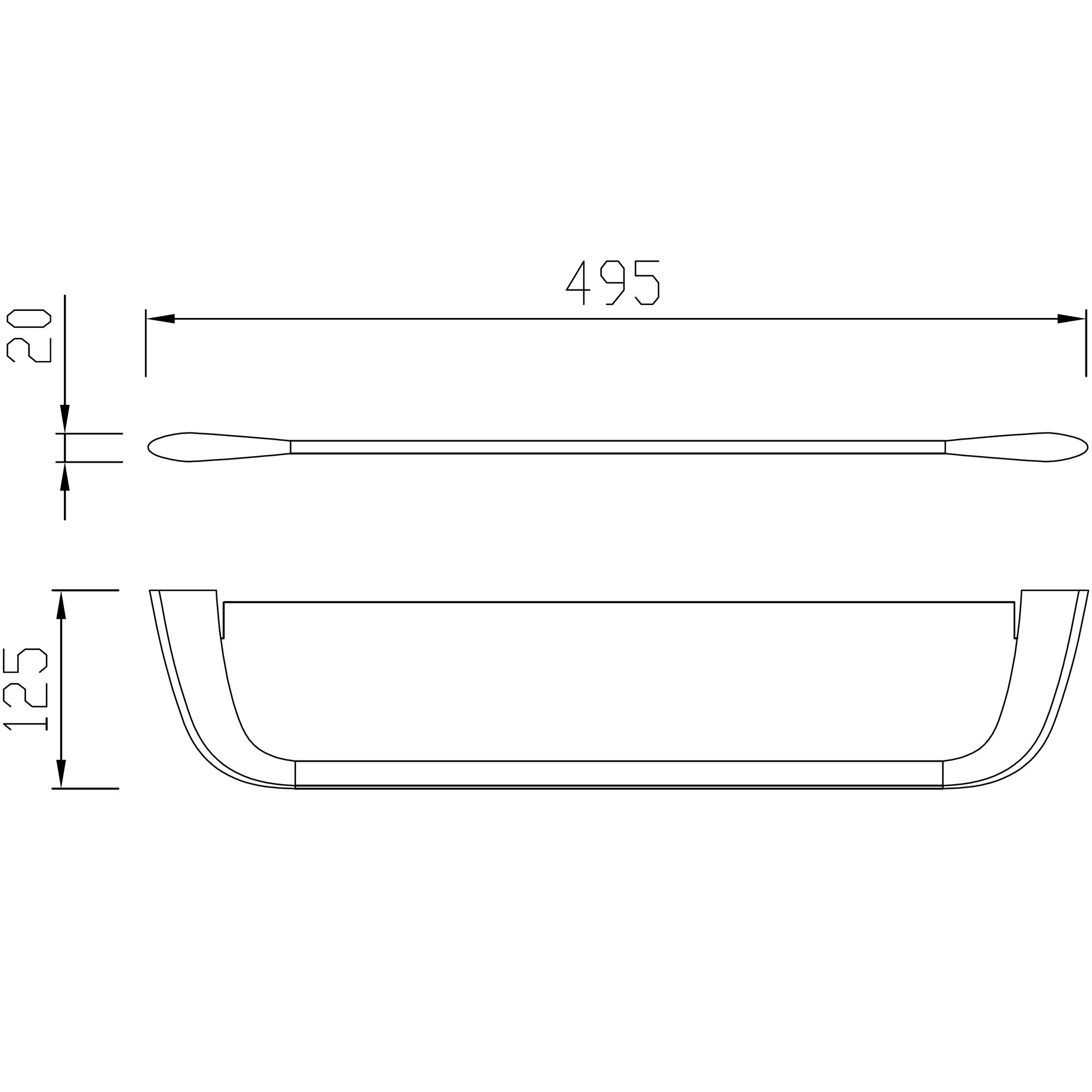 Полка стеклянная Abber Nord AA1555NG (никель)