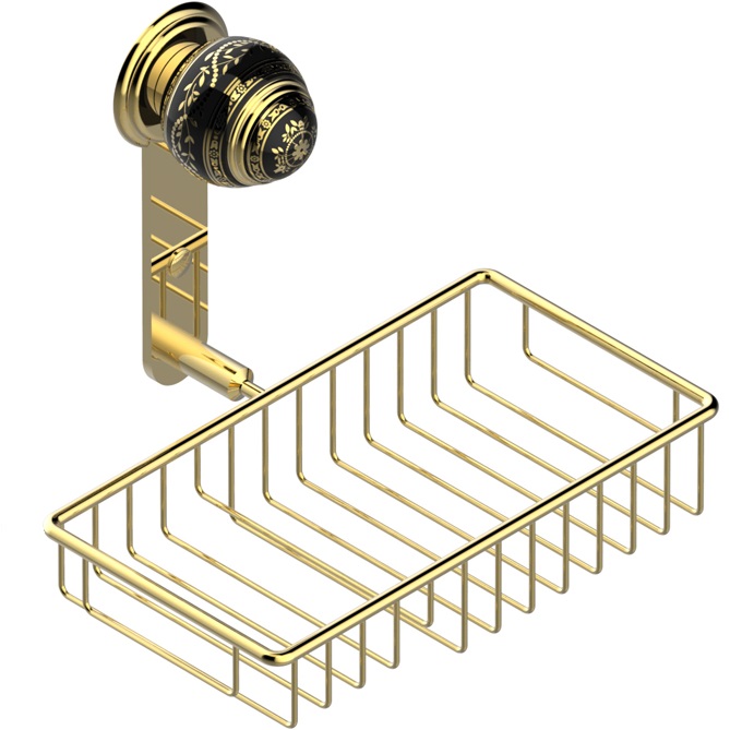 Полочка металлическая подвесная, решетка 24х13 см. THG Marquise porcelaine noire A7F-F01-2620 (золотой, черный фарфор)