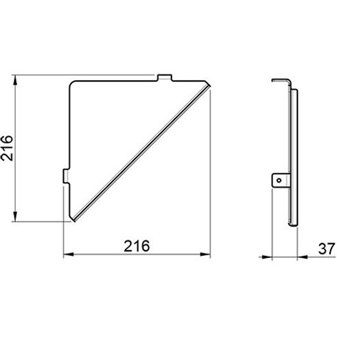 Полочка угловая, подвесная Almar 21.6x21.6см E300002.CR (хром)