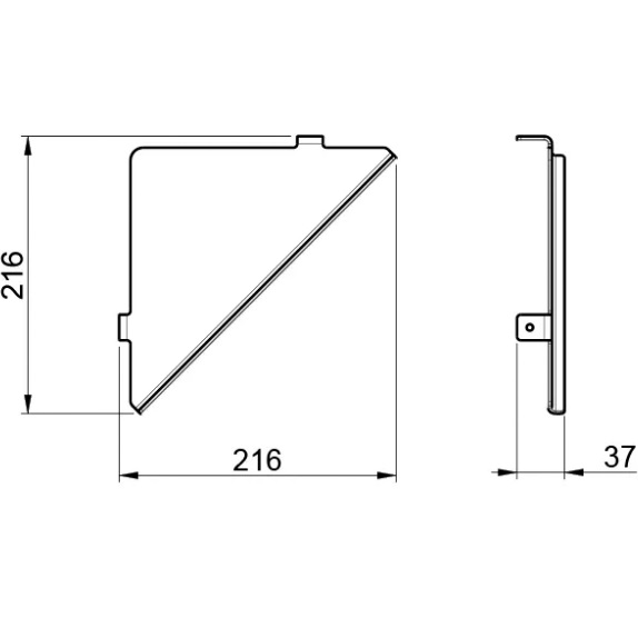 Полочка угловая, подвесная Almar 21.6x21.6см E300002.HB (латунь брашированная)